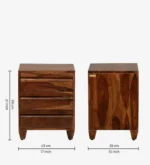 Mspen Natural Finish Bedside Cabinet with Drawer - Image 4