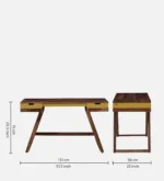 Nail Sheesham Wood Writing Table In Scratch Resistant Provincial Teak Finish - Image 3