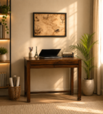 Near Sheesham Wood Writing Table In Provincial Teak Finish