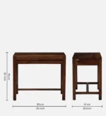 Near Sheesham Wood Writing Table In Provincial Teak Finish - Image 3