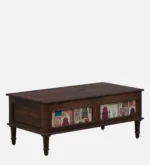 Neem Wood Handcrafted Coffee Table in Distressed Grey Finish - Image 3