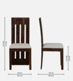 Nelvina Solid Sheesham Wood Chair in Natural Finish (Set Of 2) - Image 4