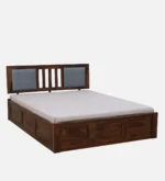 Nenvyra Sheesham Wood Storage Bed in Natural Earth Finish - Image 2
