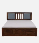 Nenvyra Sheesham Wood Storage Bed in Natural Earth Finish - Image 6