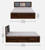 Nenvyra Sheesham Wood Storage Bed in Natural Earth Finish - Image 8