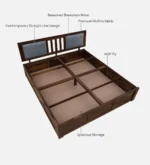 Nenvyra Sheesham Wood Storage Bed in Natural Earth Finish - Image 9