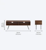 Nirvan Rustic Solid Wood TV Stand In Warm Matte Teak Finish - Image 2