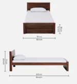 Norten Sheesham Wood Single Bed In Honey Oak Finish - Image 8