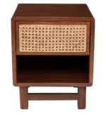 Oarvanta Solid Wood Bedside Table with Open Shelf Design - Image 4