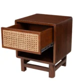 Oarvanta Solid Wood Bedside Table with Open Shelf Design - Image 5