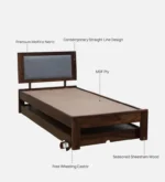 Oelmora Solid Wood Single Bed with Minimalist Design and Smooth Finish - Image 7