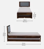 Oelmora Solid Wood Single Bed with Minimalist Design and Smooth Finish - Image 8