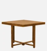 Oeltrona Sheesham Wood Dining Table Set in Warm Natural Tone with Smooth Finish - Image 10