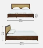 Orvesta Modern Storage Bed with Soft Headboard Finish - Image 4