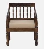 Oslo Premium Sheesham Wood Single Seater Sofa Chair in Honey Oak Finish - Image 5