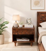 Ovorlin Handcrafted Wooden Side Cabinet