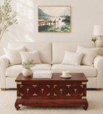 Paulownia Wood Lightweight Coffee Table in Whitewash Finish