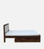Pion Solid Sheesham Wood King Size Hydraulic Storage Bed in Classic Finish - Image 3