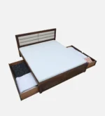 Pion Solid Sheesham Wood King Size Hydraulic Storage Bed in Classic Finish - Image 5