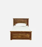 Porixa Solid Wood Single Bed for Home in Warm Walnut Finish - Image 8