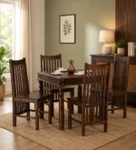 Porvexa Solid Wood Dining Table with Natural Texture and Strong Wooden Base - Image 2