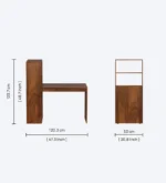 Rain Sheesham Wood Writing Desk with Spacious Work Surface - Image 3