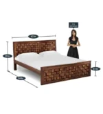 Privanta Premium Natural Wood Bedroom Bed with Elegant Minimal Finish - Image 6