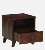Pruven Sheesham Wood Bedside Table in Storm Grey Wood Finish - Image 5