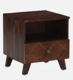 Pruven Sheesham Wood Bedside Table in Storm Grey Wood Finish - Image 9