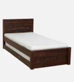 Qalvora Wooden Single Bed with Strong Base in Natural Finish - Image 15