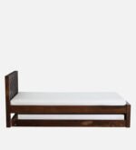Qalvora Wooden Single Bed with Strong Base in Natural Finish - Image 4
