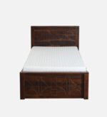 Qalvora Wooden Single Bed with Strong Base in Natural Finish - Image 6