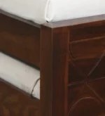Qalvora Wooden Single Bed with Strong Base in Natural Finish - Image 9