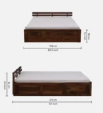 Qrexora Solid Wood Storage Bed in Forest Grain Texture - Image 5