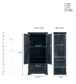Rdorn India Aspen Wooden Finish Wardrobe with Mirror - Image 3