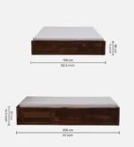 Regal Designer Wooden Storage Bed with Premium Walnut Finish for Modern Homes - Image 2