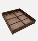 Regal Designer Wooden Storage Bed with Premium Walnut Finish for Modern Homes - Image 3