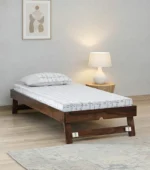 Denvio Wooden Single Bed in Dark Wenge Finish with Durable Build