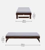 Denvio Wooden Single Bed in Dark Wenge Finish with Durable Build - Image 11