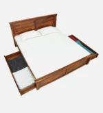 Rerona Contemporary Storage Bed with Upholstered Backrest and Hydraulic Storage - Image 9