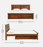 Rerona Contemporary Storage Bed with Upholstered Backrest and Hydraulic Storage - Image 5
