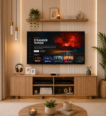Ridgewood Acacia Wood TV Unit in Water Resistant Antique Walnut Finish