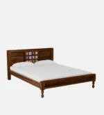 Rlsovia Natural Finish Solid Wood Bed with Sophisticated Modern Look - Image 2