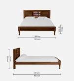 Rlsovia Natural Finish Solid Wood Bed with Sophisticated Modern Look - Image 5