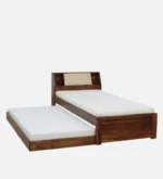 Rlvani Sheesham Wood Single Bed with Smooth Edges in Honey Oak Finish for Modern Homes - Image 4