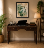 Shok Sheesham Wood Writing Table In Provincial Teak Finish