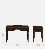 Shok Sheesham Wood Writing Table In Provincial Teak Finish - Image 3