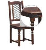 Rohemiana Rustik 4 Seater Solid Mango Wood Dining Table in Honey Finish - Image 3