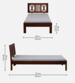 Roodlore Single Bed in Classic Natural Wood Finish - Image 3