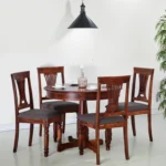 Rrveta Sheesham Wood Dining Set in Warm Forest Tone